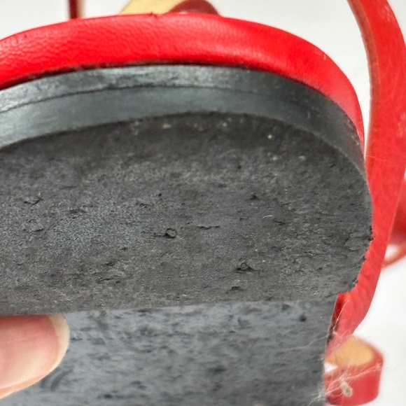 EMILIO PUCCI CHERRY RED LOGO SANDALS 7.5 AA - Picture 6 of 9